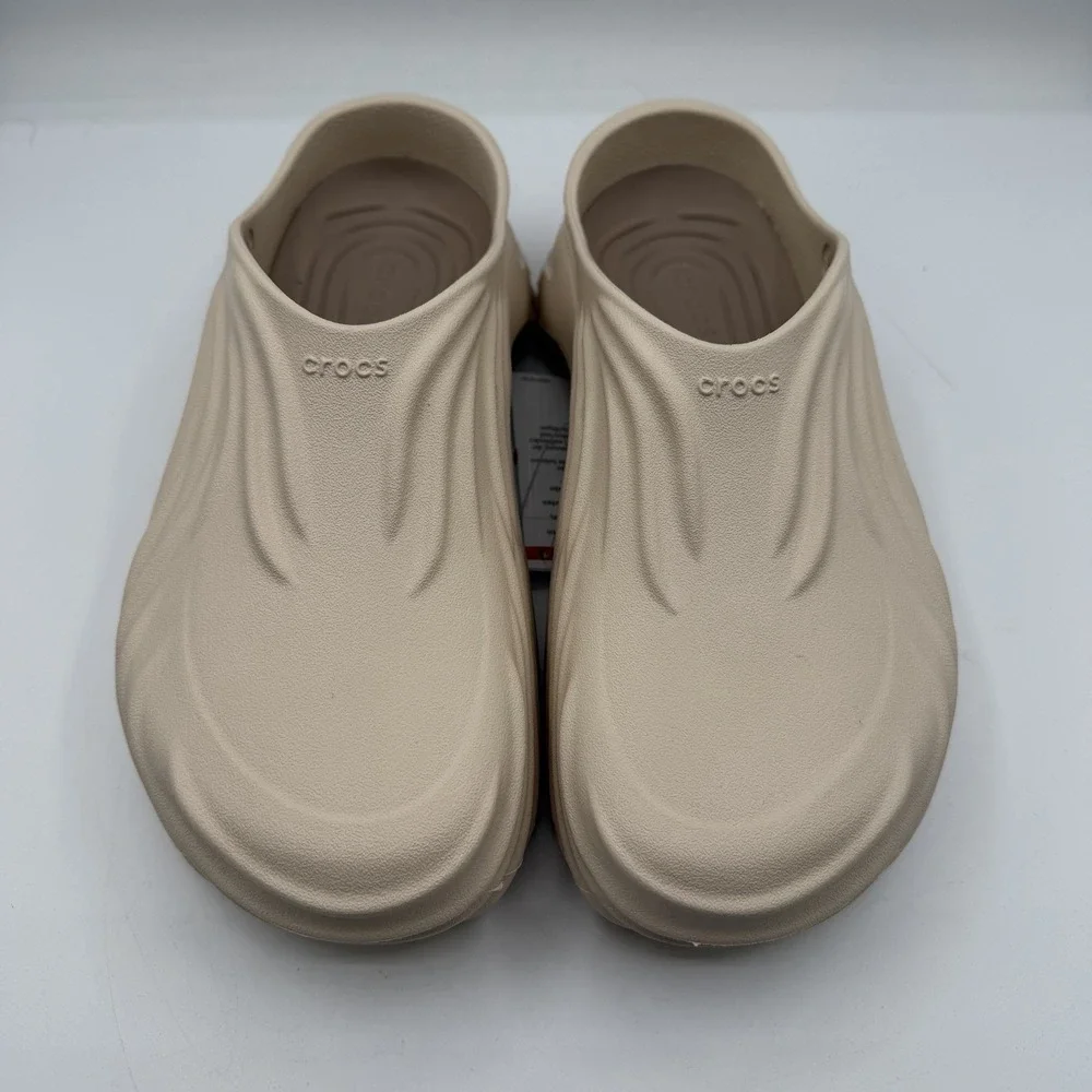 Crocs Echo Wave Clogs Mens 10 Womens 12 Almond Tint Beige Brown Slip On‎ Shoes